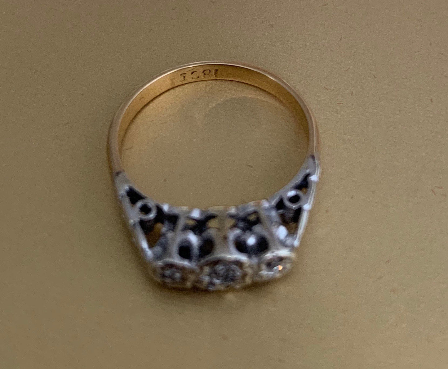 Aprox.0.025ct Anillo de oro de 18k con diamantes, Anillo de boda de compromiso, Anillo de aniversario, Regalo de cumpleaños para ella, Reino Unido G/ EE.UU. 3 1/4