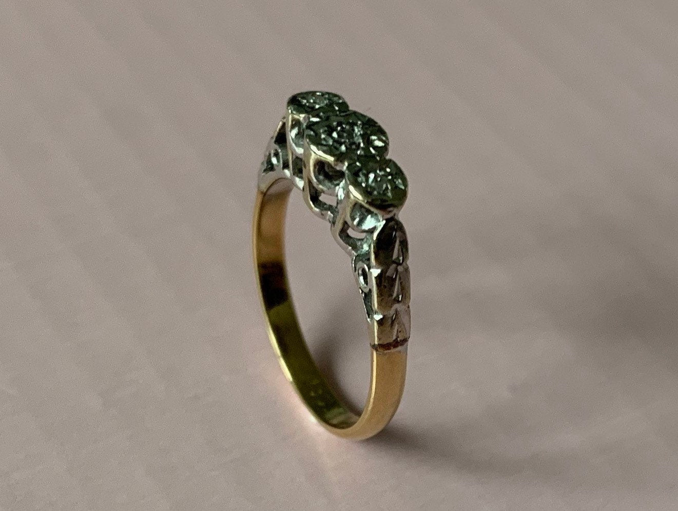Aprox.0.025ct Anillo de oro de 18k con diamantes, Anillo de boda de compromiso, Anillo de aniversario, Regalo de cumpleaños para ella, Reino Unido G/ EE.UU. 3 1/4