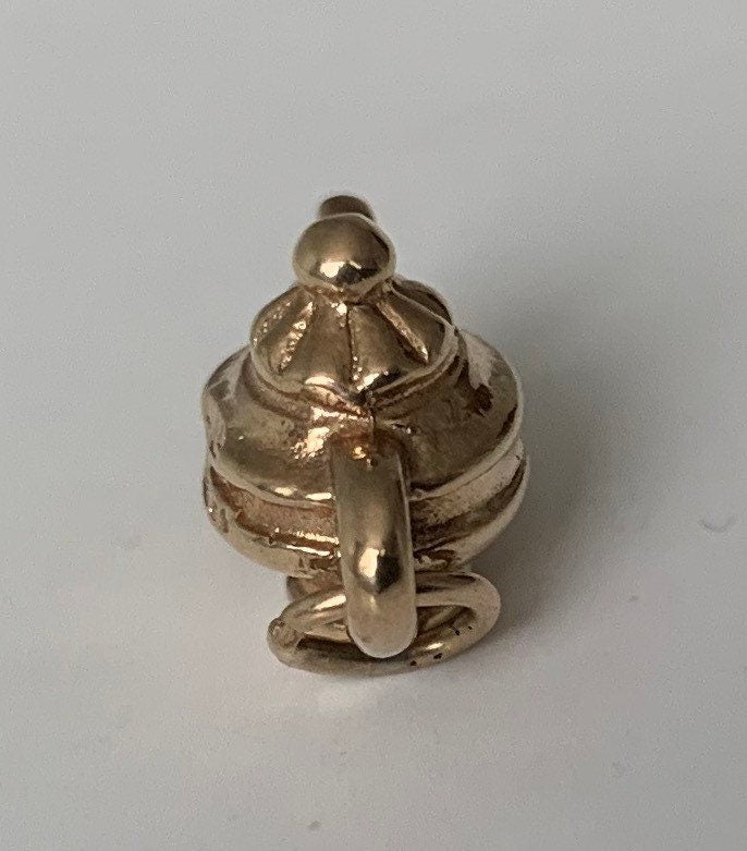 Encanto/colgante de tetera de oro amarillo macizo vintage de 9 quilates (3,00 g)