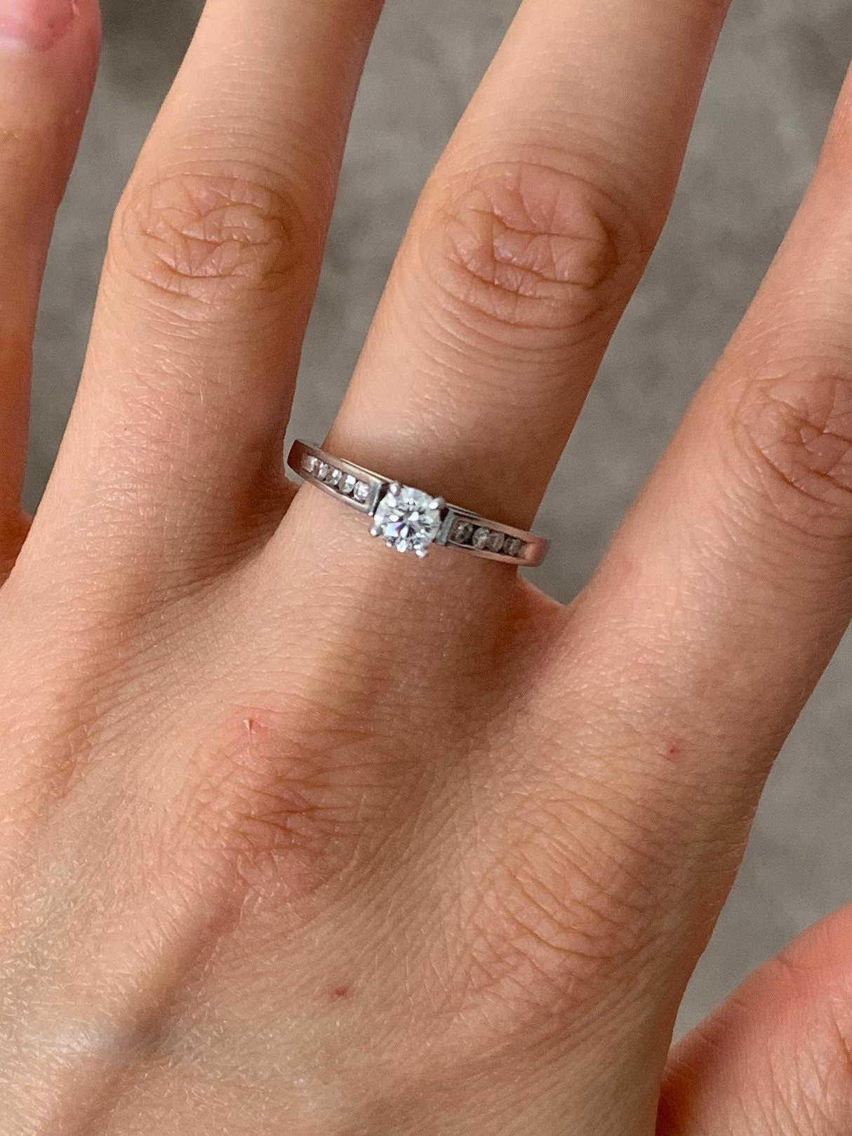 Vintage 0.48ctw Brilliant Cut Diamond Platinum Engagement Ring,3.12g,Size UK K,US 5 1/4