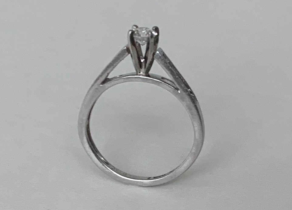 Vintage 0.48ctw Brilliant Cut Diamond Platinum Engagement Ring,3.12g,Size UK K,US 5 1/4