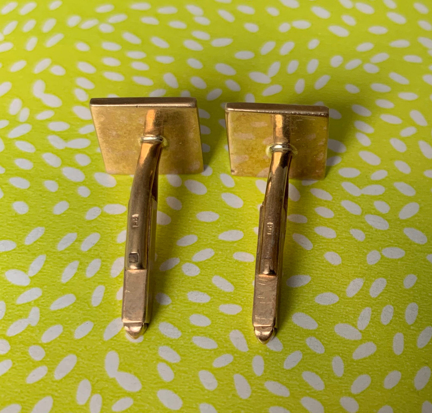 Gemelos vintage de oro amarillo macizo de 9 quilates para hombre (9,34 g)