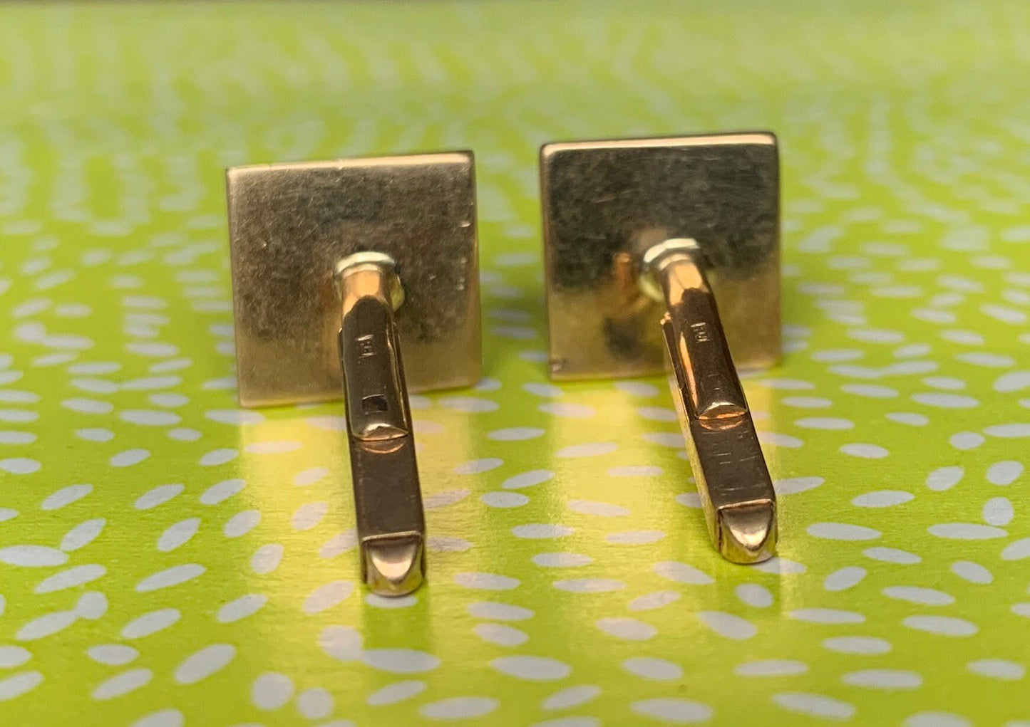 Gemelos vintage de oro amarillo macizo de 9 quilates para hombre (9,34 g)