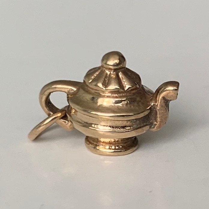 Encanto/colgante de tetera de oro amarillo macizo vintage de 9 quilates (3,00 g)