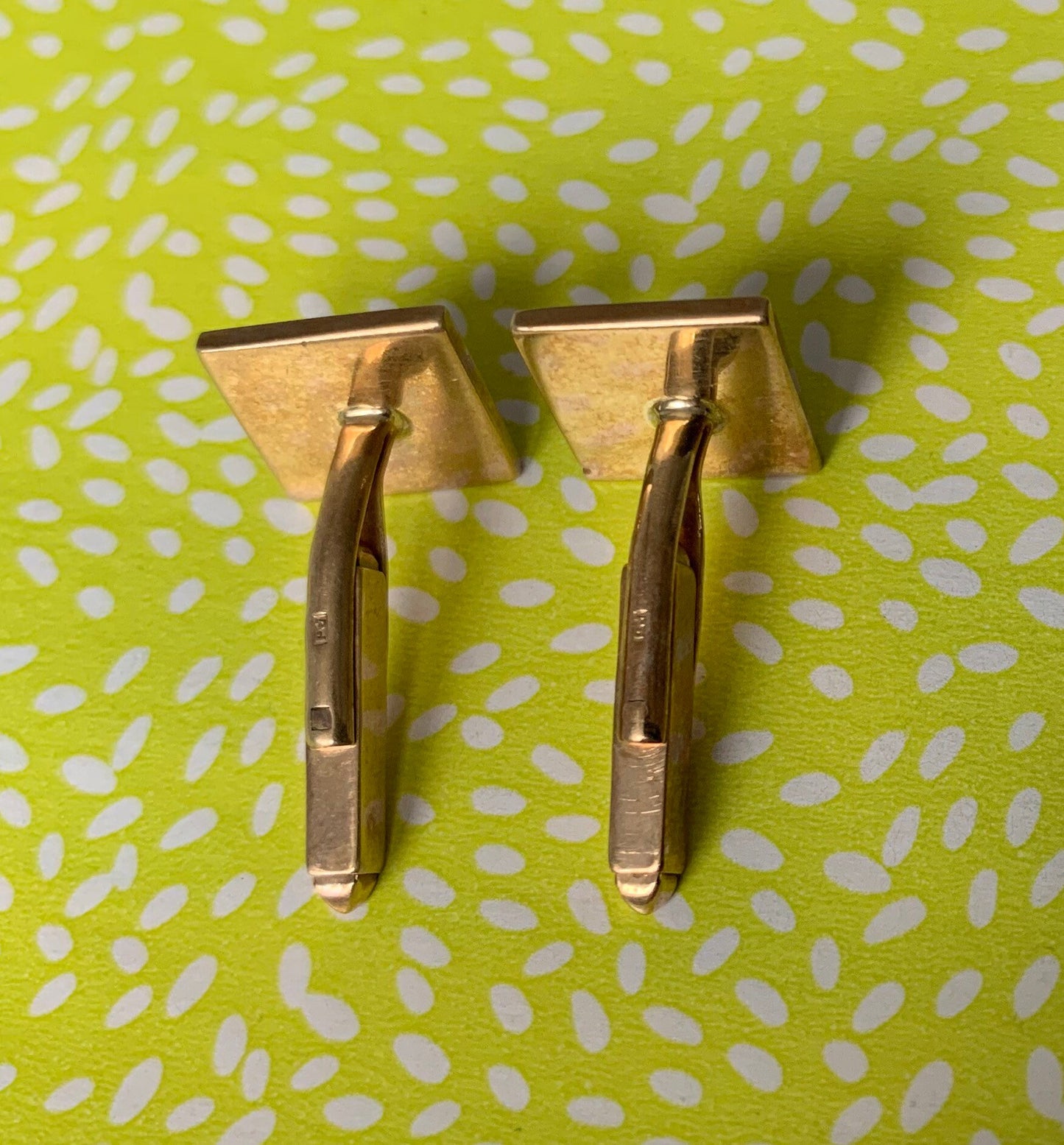 Gemelos vintage de oro amarillo macizo de 9 quilates para hombre (9,34 g)