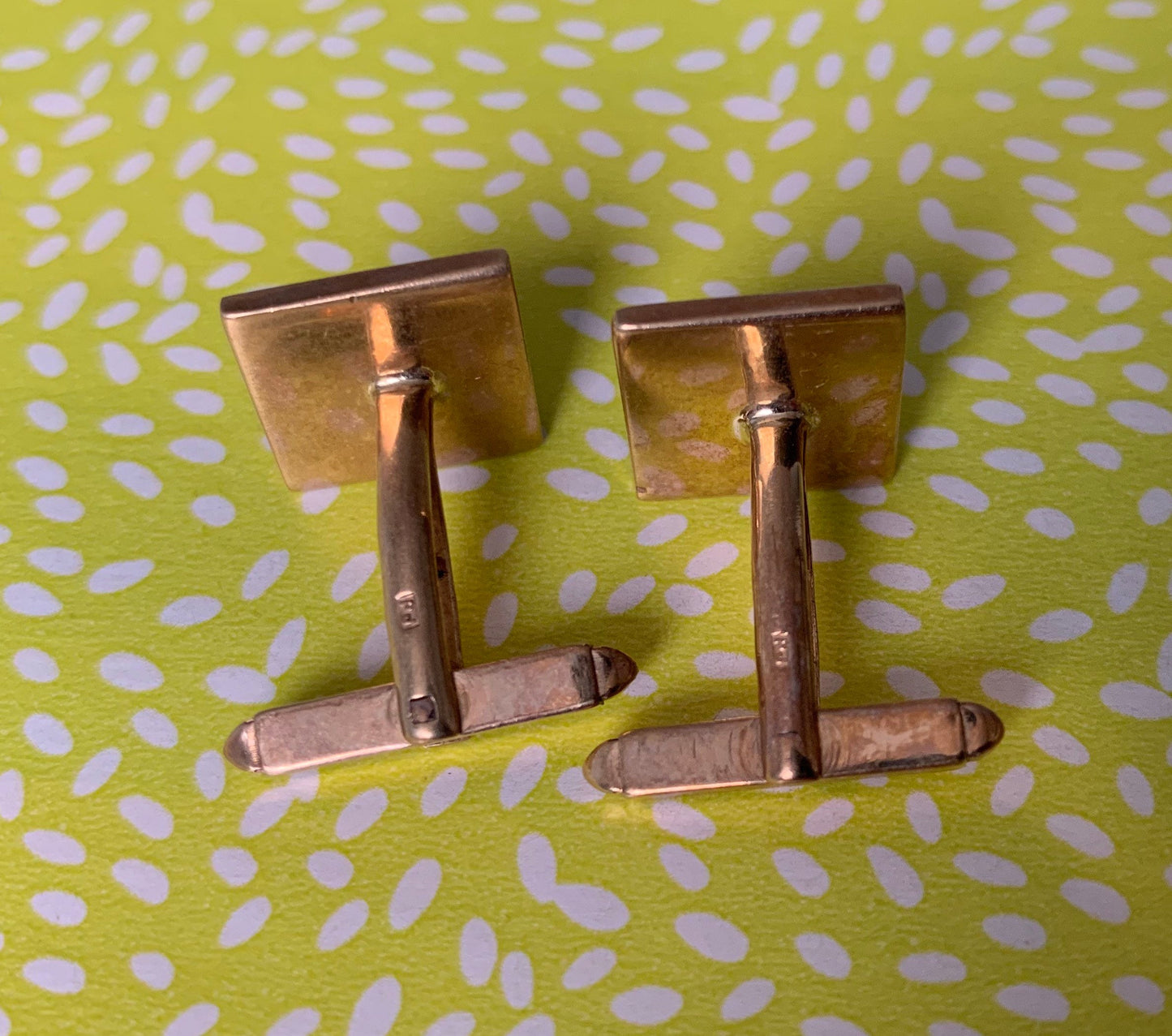Gemelos vintage de oro amarillo macizo de 9 quilates para hombre (9,34 g)
