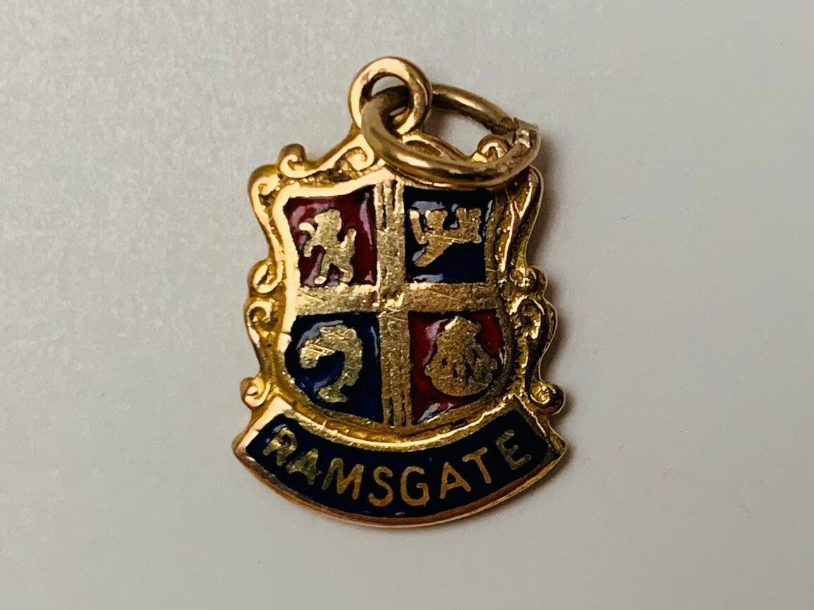 Colgante/dije del escudo Ramsgate de oro de 9 quilates