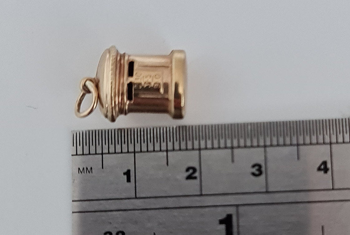 9ct Gold Post box Pendant Charm , Royal Mail