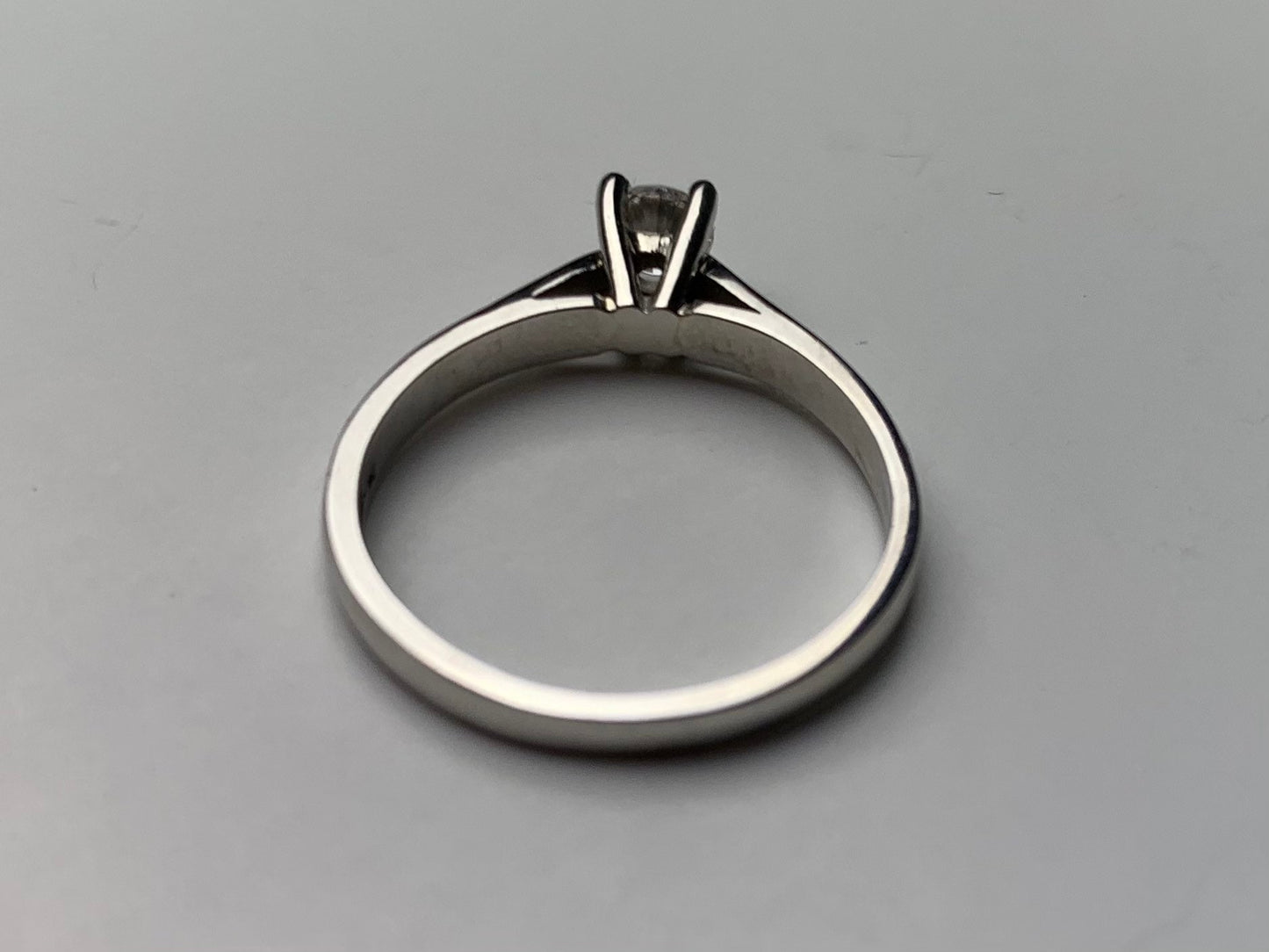 Hermoso anillo de diamante solitario de platino de 0,25 quilates, anillo de compromiso, anillo de aniversario, tamaño Reino Unido L, EE.UU. 5 3/4