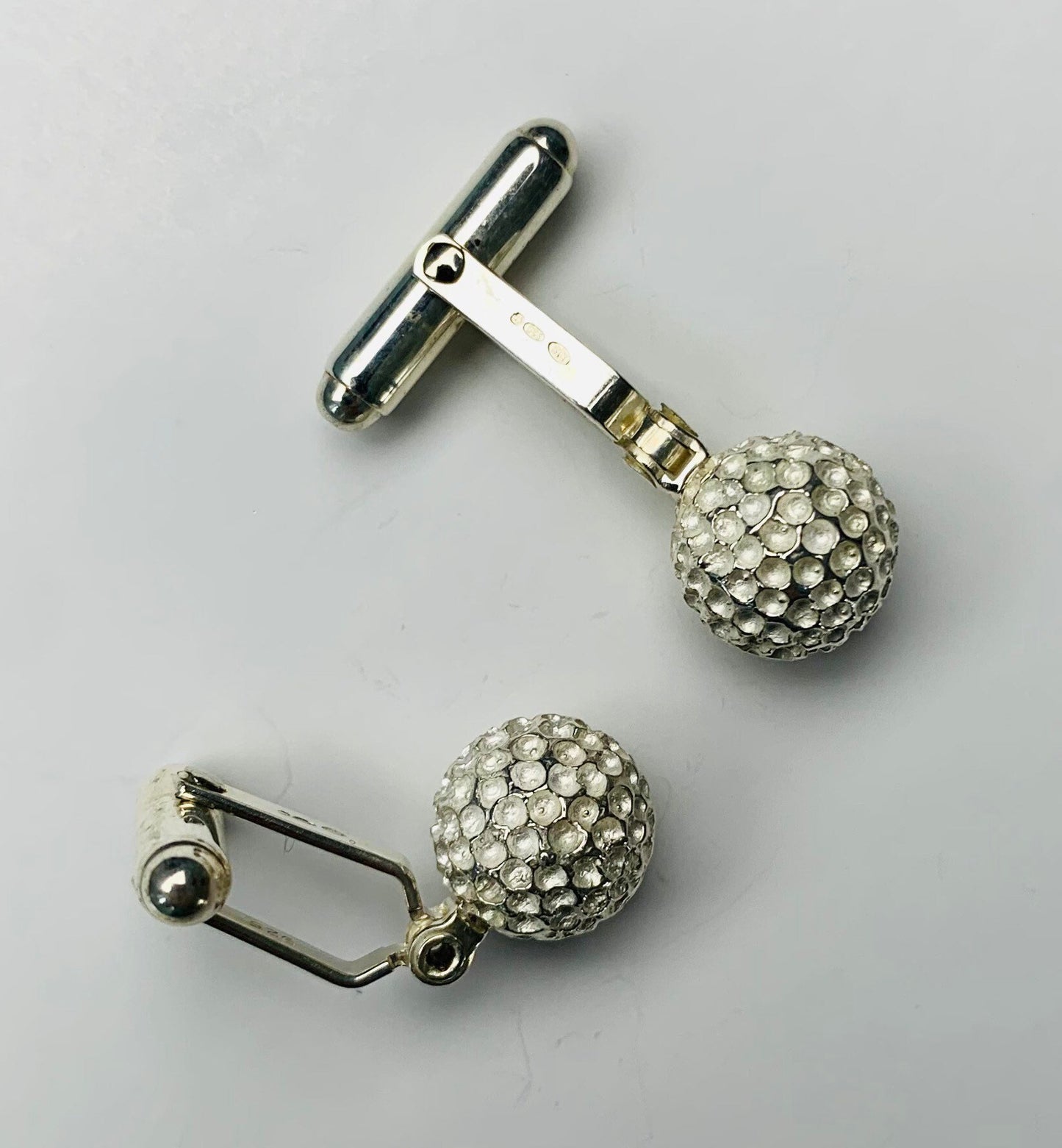 Gemelos vintage de plata de ley 925