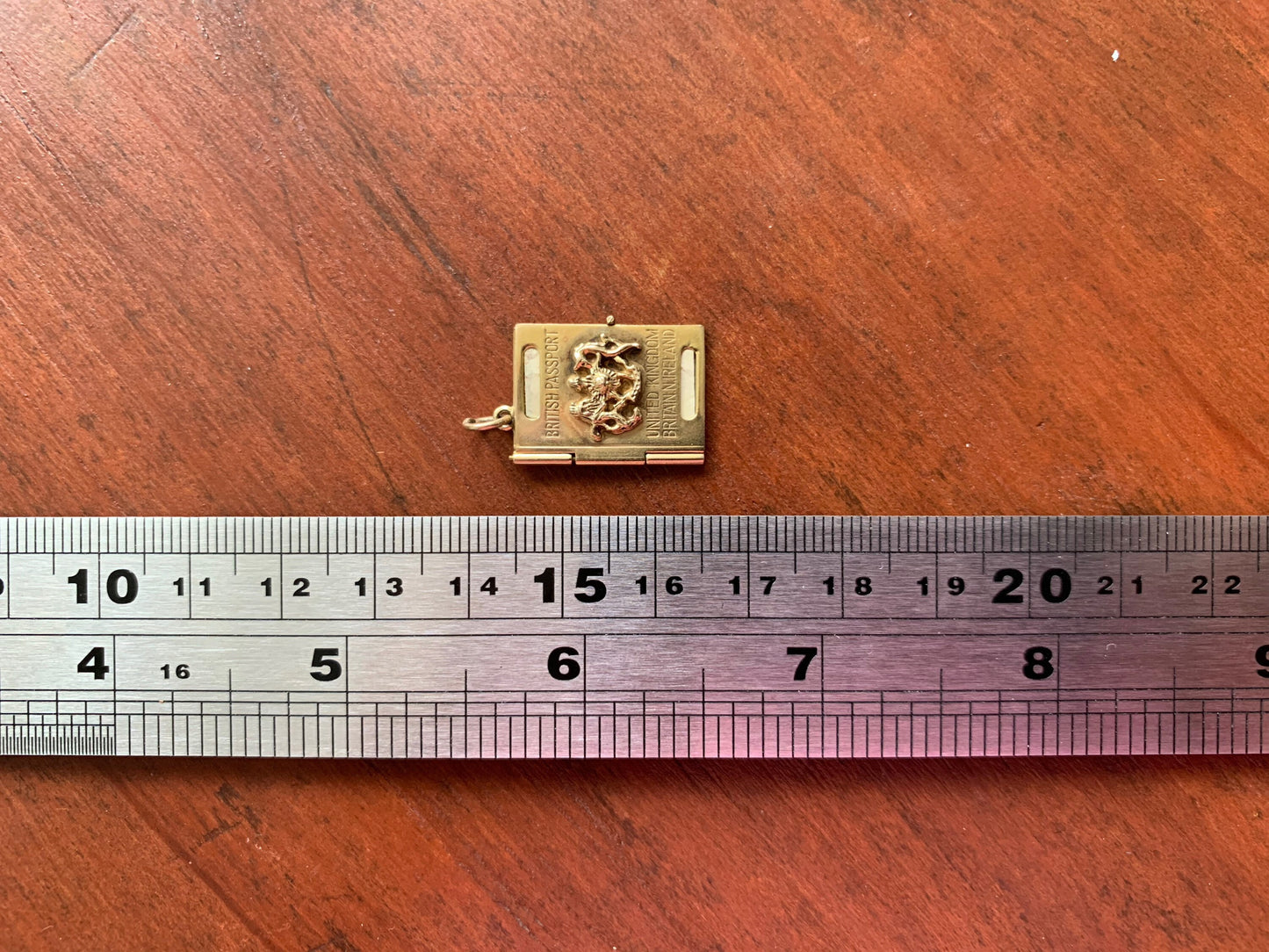 Vintage 9ct Gold Opening British Passport Charm or Pendant
