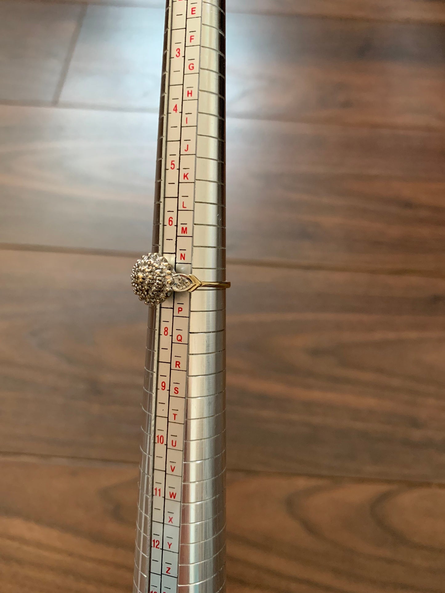 Vintage 1/5ct Diamond 9ct Yellow Gold Cluster Ring,Size UK O,US 7 1/4
