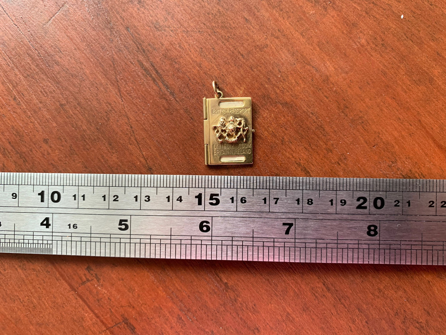 Vintage 9ct Gold Opening British Passport Charm or Pendant