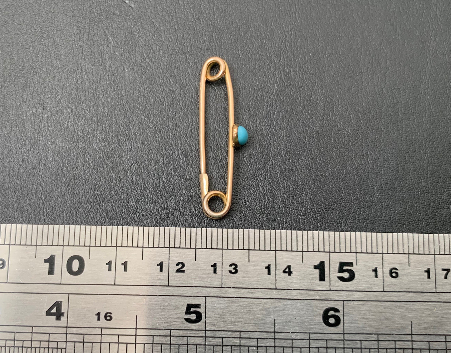Broche victoriano vermeil/oro sobre plata turquesa