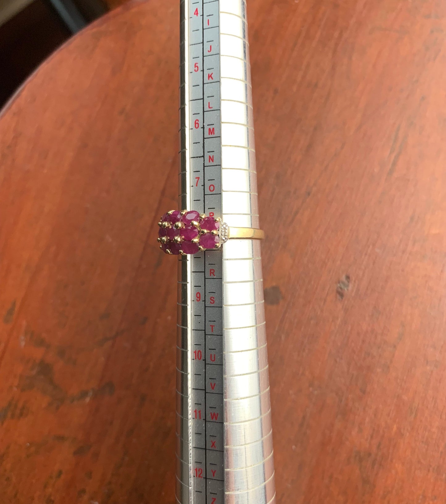 Vintage 3.9ct Oval Ruby & Diamond 9ct Yellow Gold Ring, Size UK P 1/2, US 8