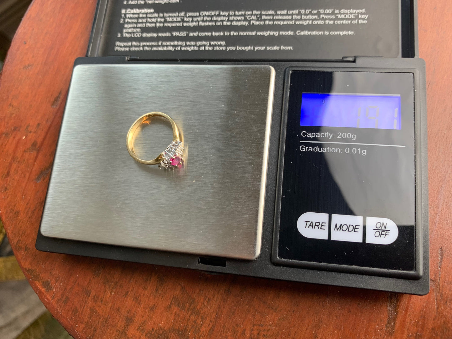 Vintage 0.35ct Oval Ruby & Diamond 9ct Yellow Gold Ring, Size UK K, US 5 1/4
