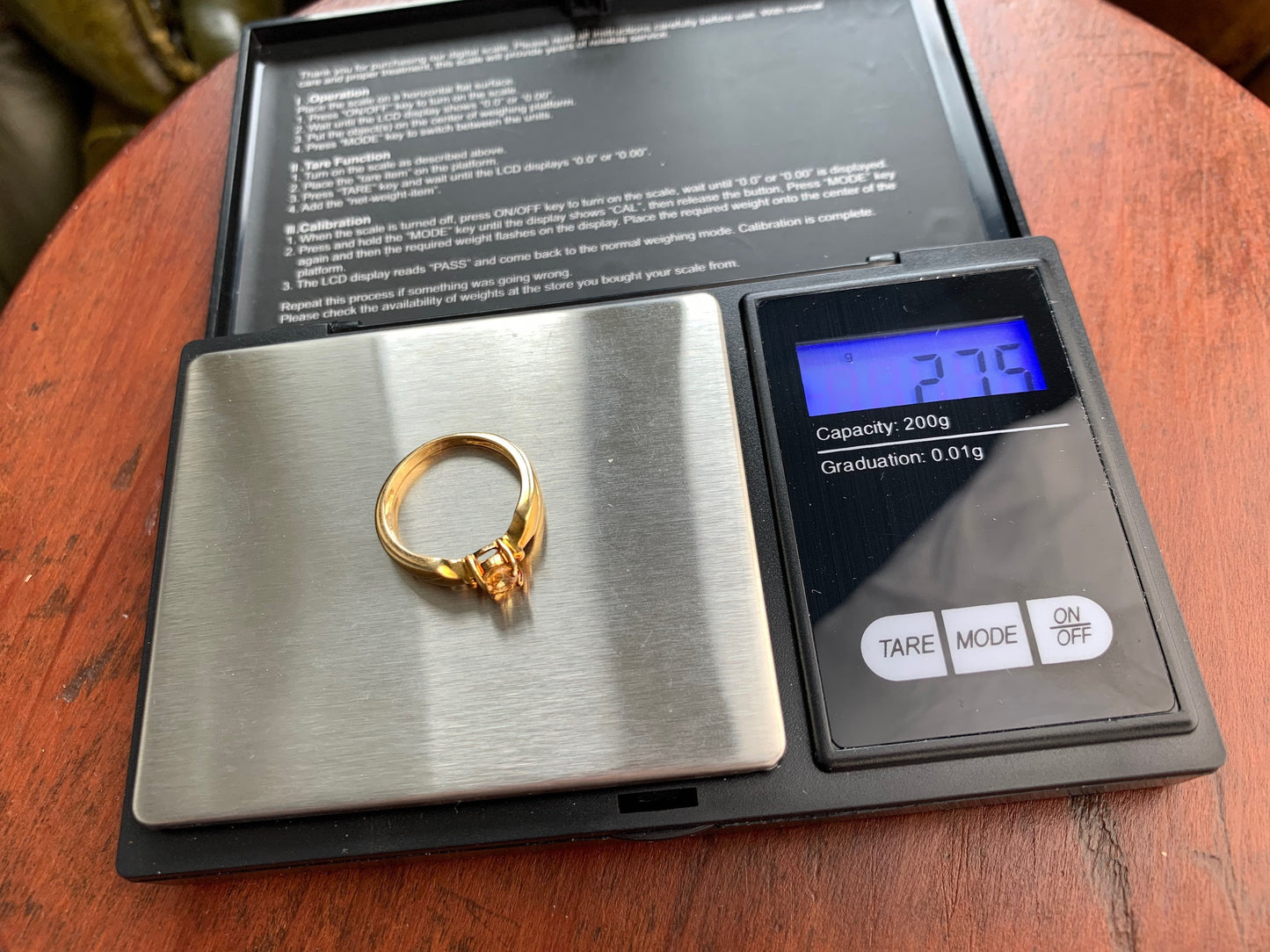 Vintage 0.4ct Yellow Sapphire 9ct Yellow Gold Ring Size N 1/2, 6 3/4