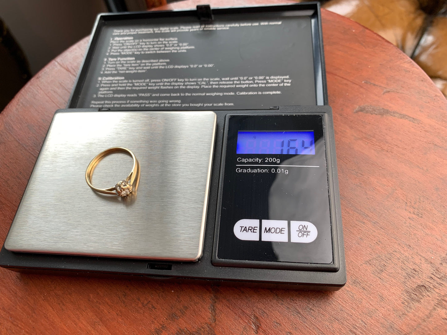 Vintage 0.06ct Diamond Solitaire 9ct Yellow Gold Ring, Size UK R, US 8 1/2