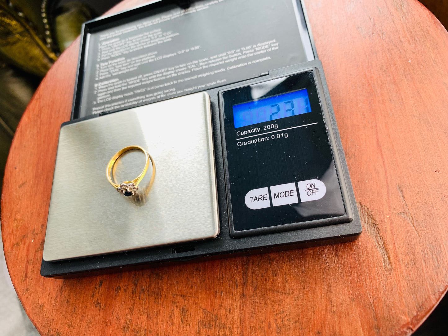 Vintage 0.34ct Sapphire and Diamond 18ct Gold Cluster Ring, Size UK O 1/2, US 7 1/2