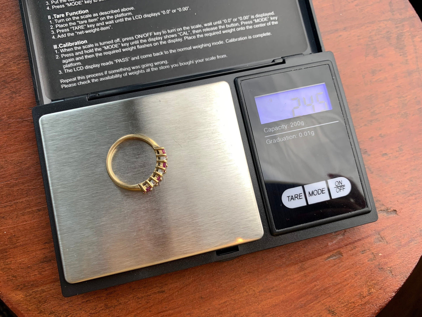 Vintage 0.52ct Marquise Cut Ruby and Round Diamond Half Eternity Ring set in 9ct Yellow Gold, Size UK O, US 7 1/4