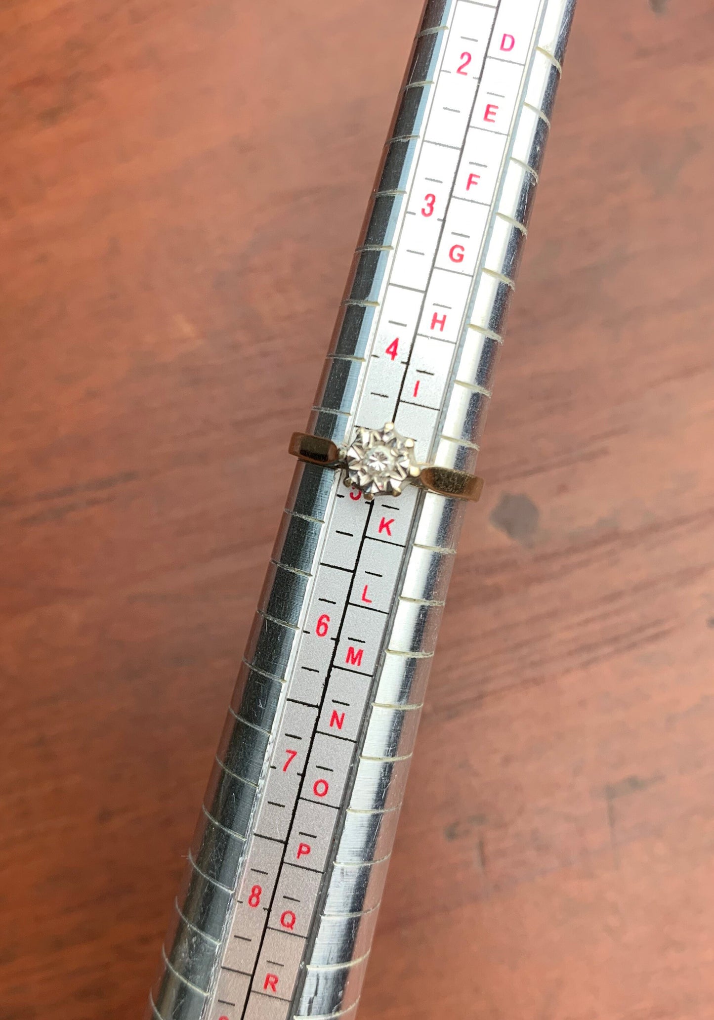 Vintage Solitaire Diamond Ring set in 9ct Yellow Gold, Size UK J, UK 4 3/4