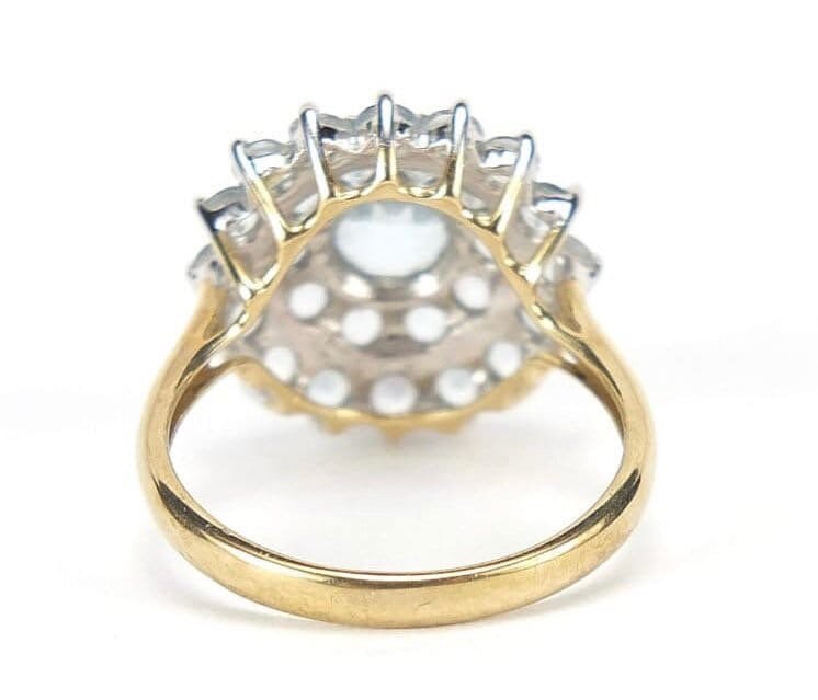 Vintage 3.46ct Pastel Blue Topaz set in 9ct Gold Ring, Size UK O, US 7 1/4