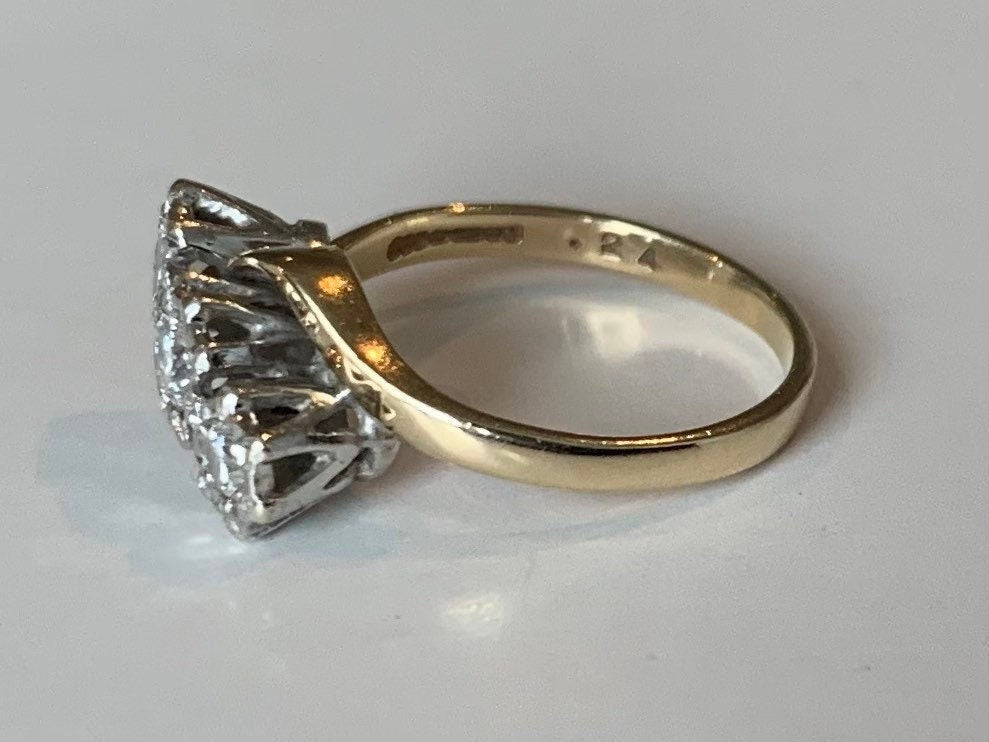 Diamante antiguo de 0,24 ct engastado en anillo de oro de 9 qt, tamaño Reino Unido H 1/2, EE. UU. 4. Anillo de compromiso, anillo de aniversario, regalo de cumpleaños para ella