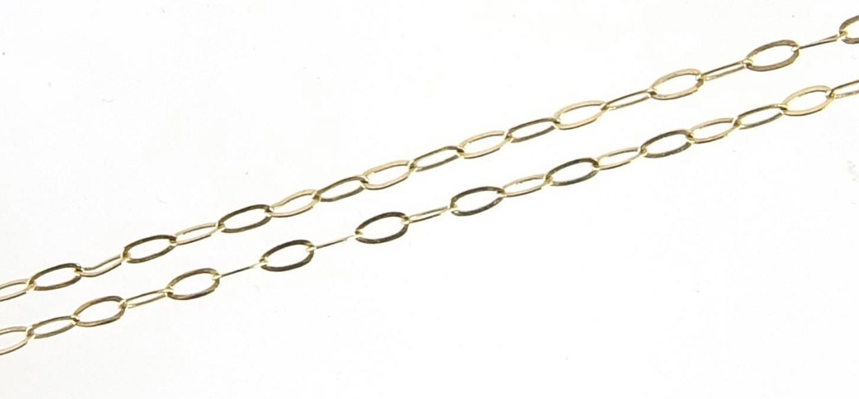 Colgante y collar vintage en forma de corazón "Te amo" en oro amarillo de 9 quilates