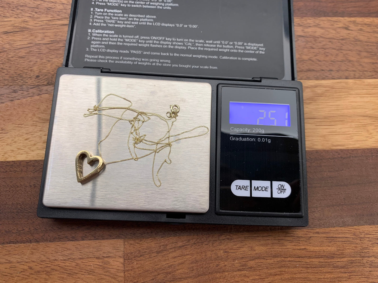 خمر 0.045ct الماس 9ct الذهب الأصفر قلادة القلب وقلادة