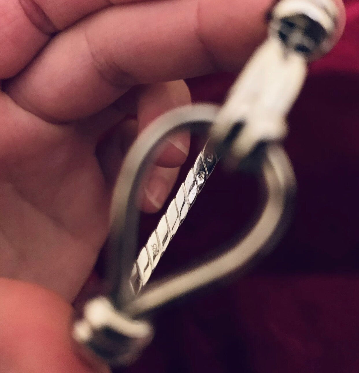 Brazalete tipo brazalete para niño/doncella de plata de ley maciza pre-loved, 10,96 g