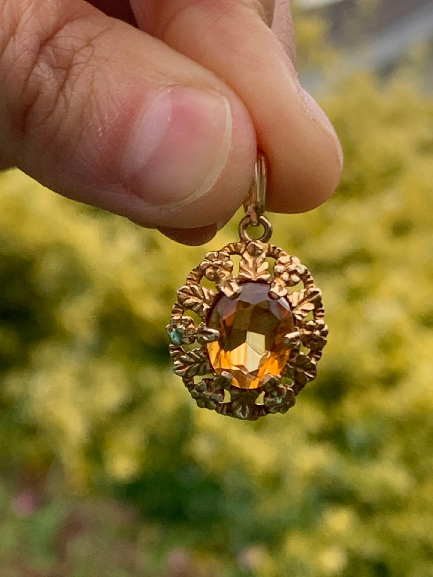 Rare Magnificent Extremely Intricate Quality Citrine set in 9ct Gold Pendant