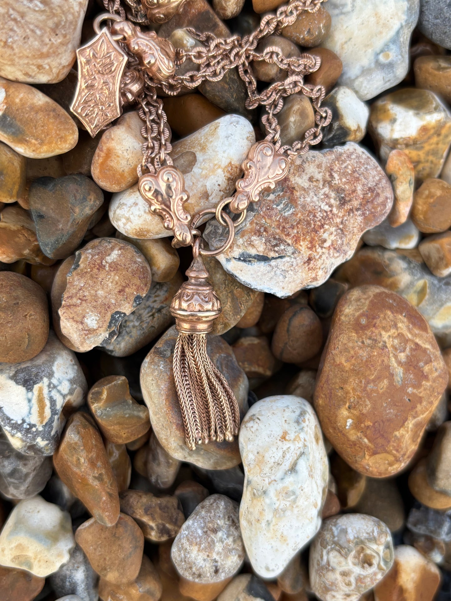 Rare Longuard Solid 9ct Gold Albertina Tassel Necklace