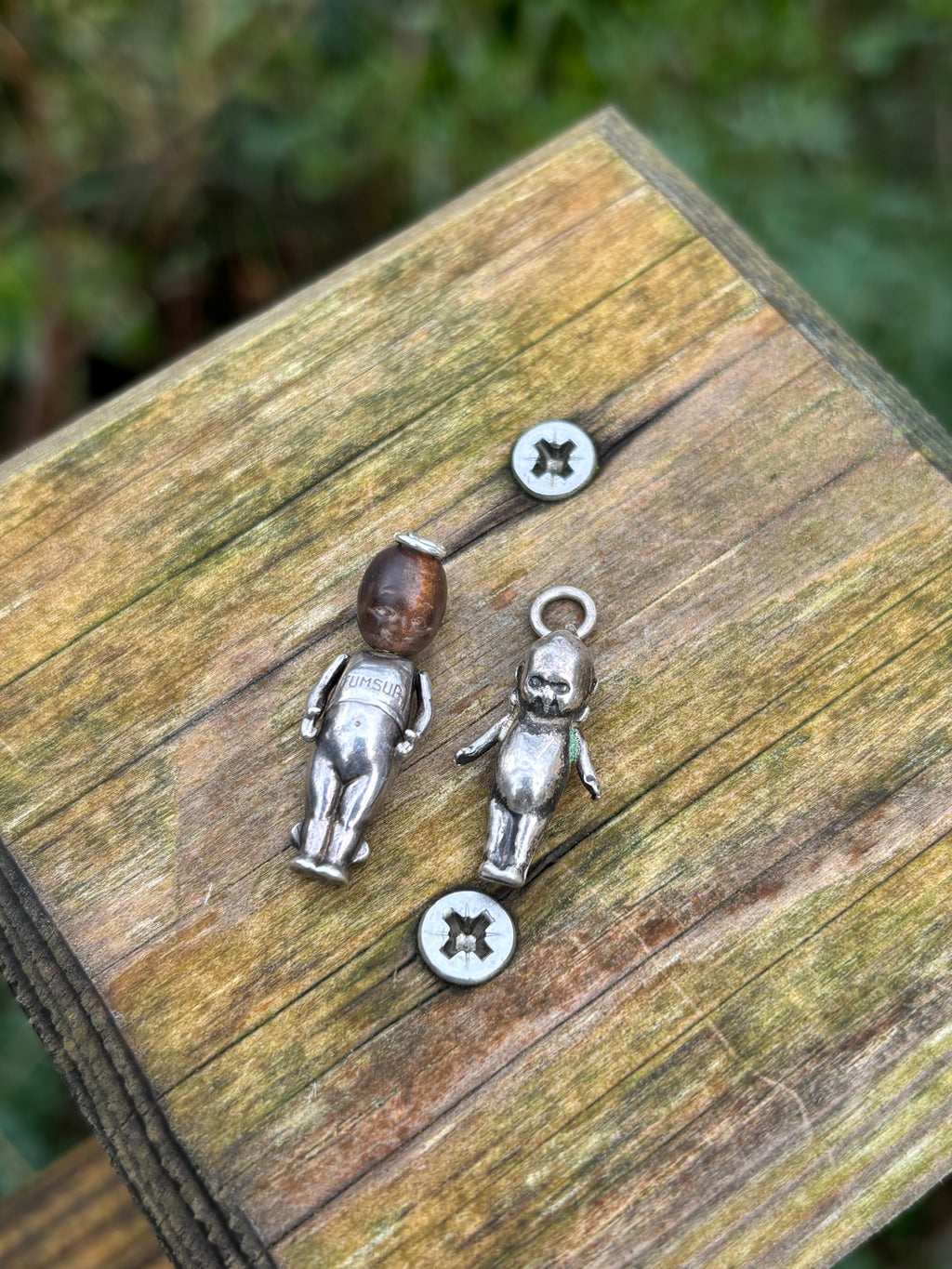 Antique Kewpie Fumsup Silver Charms