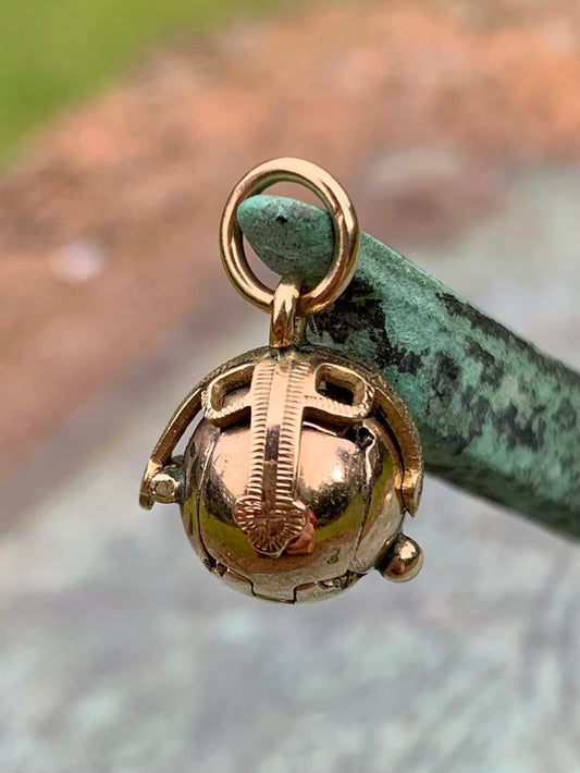 Rare Dainty Vintage/Antique 9ct & Silver Masonic Orb Pendant, Heavy 3.5 grams