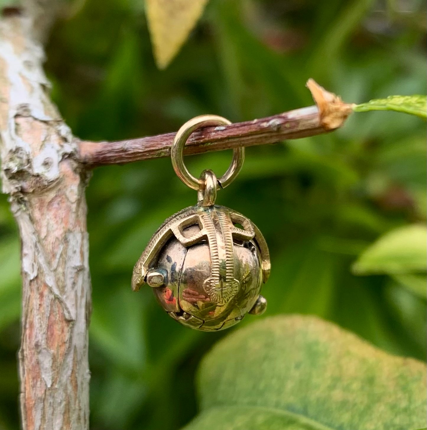 Rare Dainty Vintage/Antique 9ct & Silver Masonic Orb Pendant, Heavy 3.5 grams