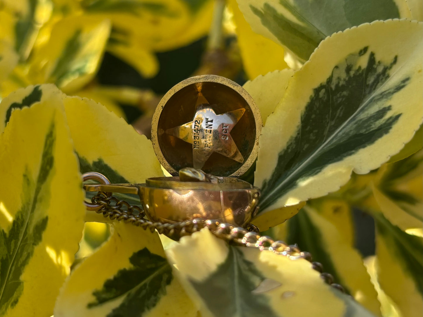 Very Rare & Unusual 9ct Gold Masonic Ball Pendant
