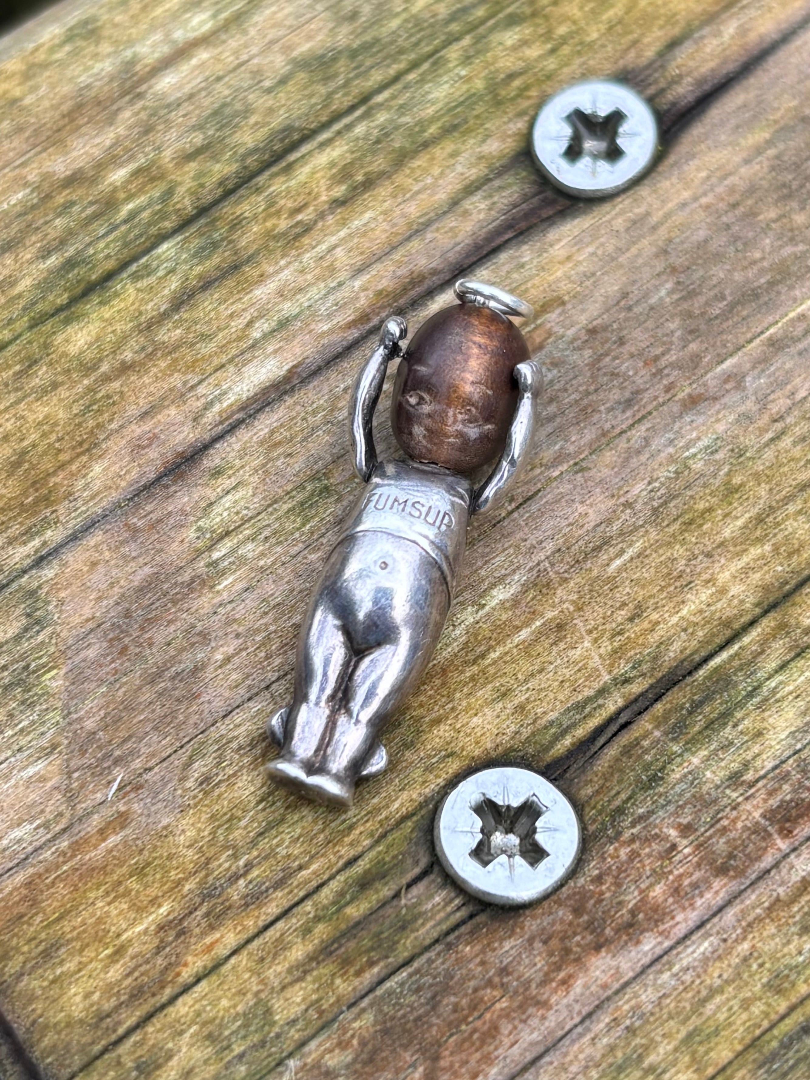 Antique Kewpie Fumsup Silver Charms