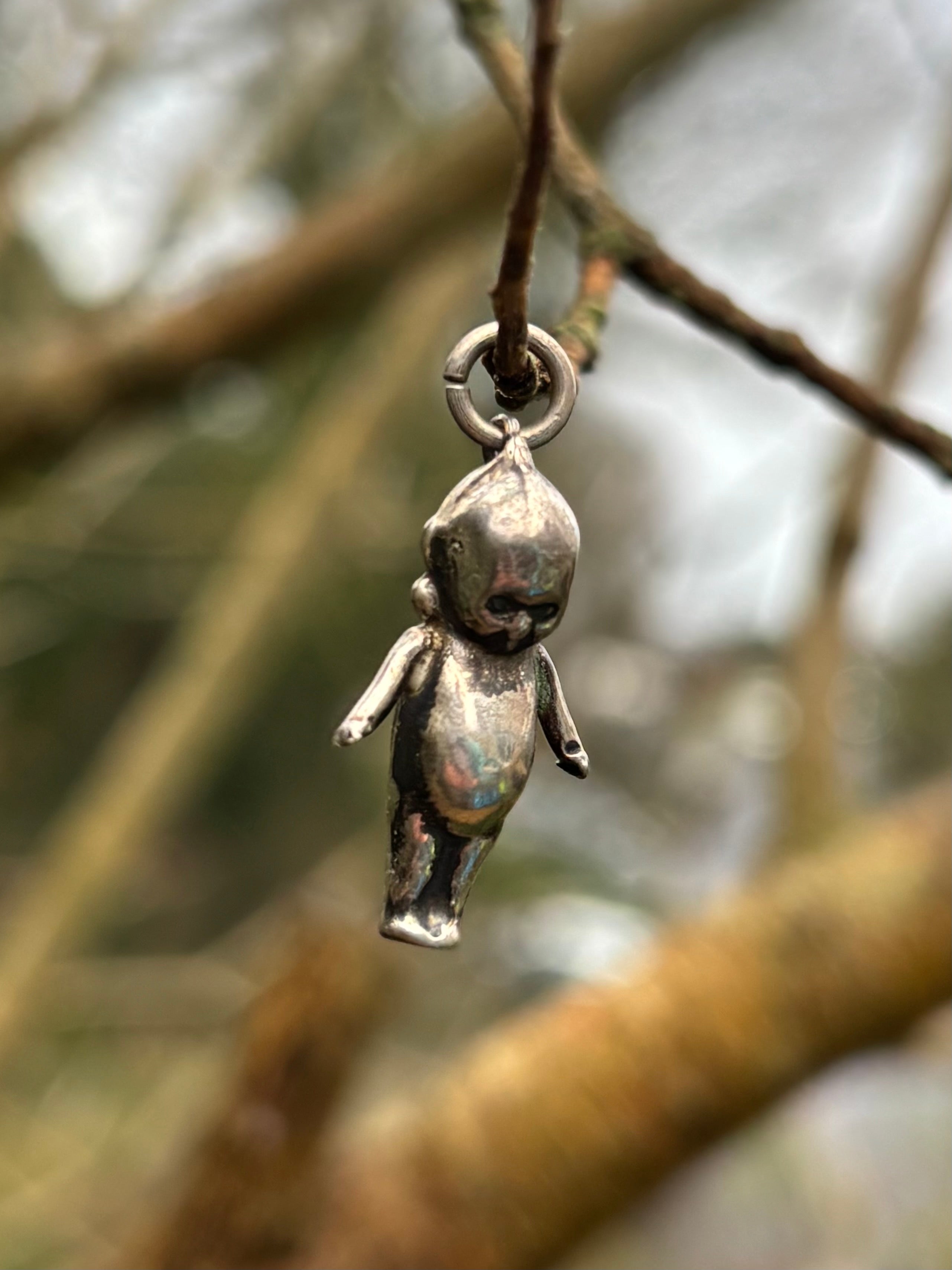 Antique Kewpie Fumsup Silver Charms