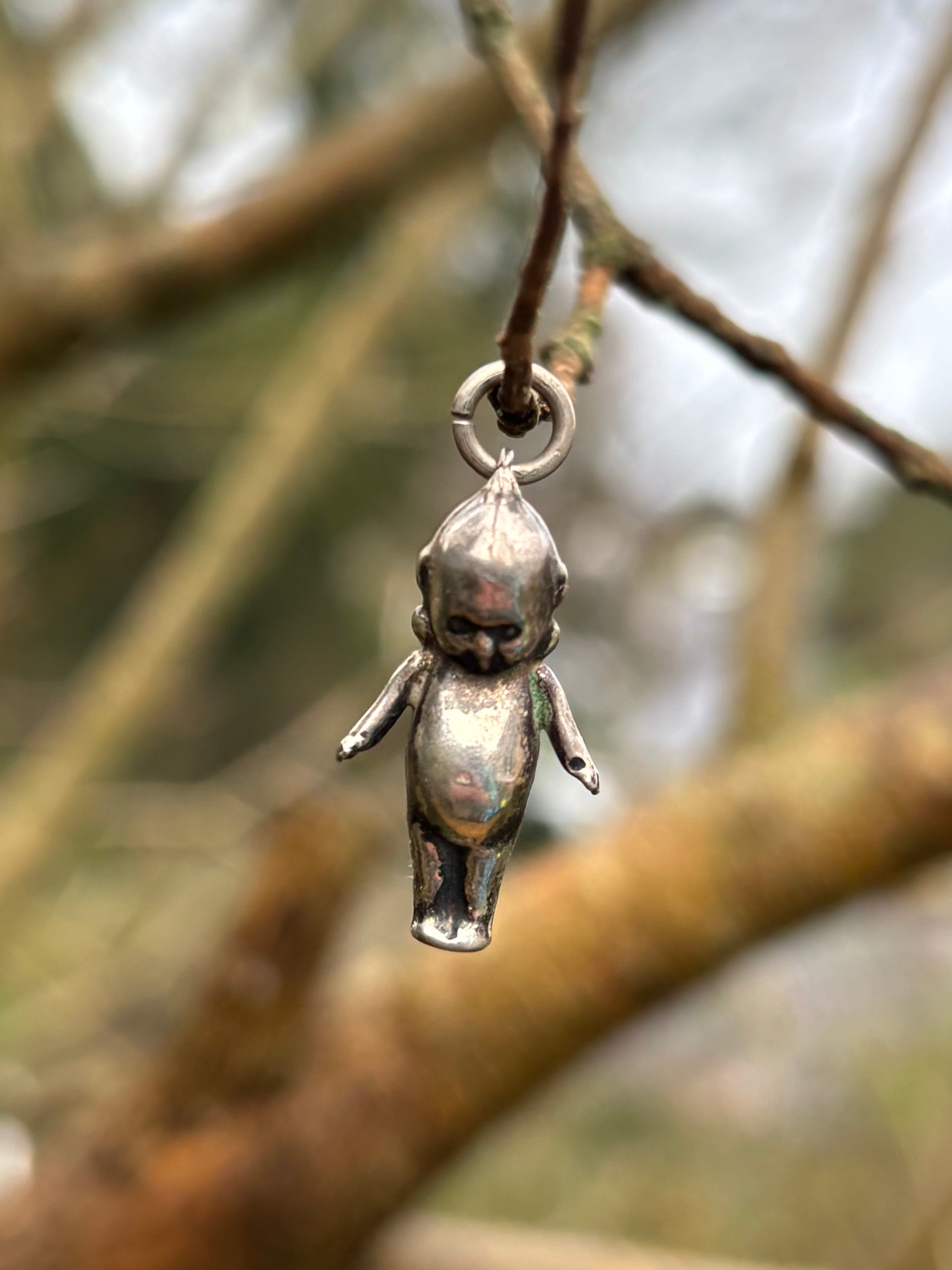 Antique Kewpie Fumsup Silver Charms