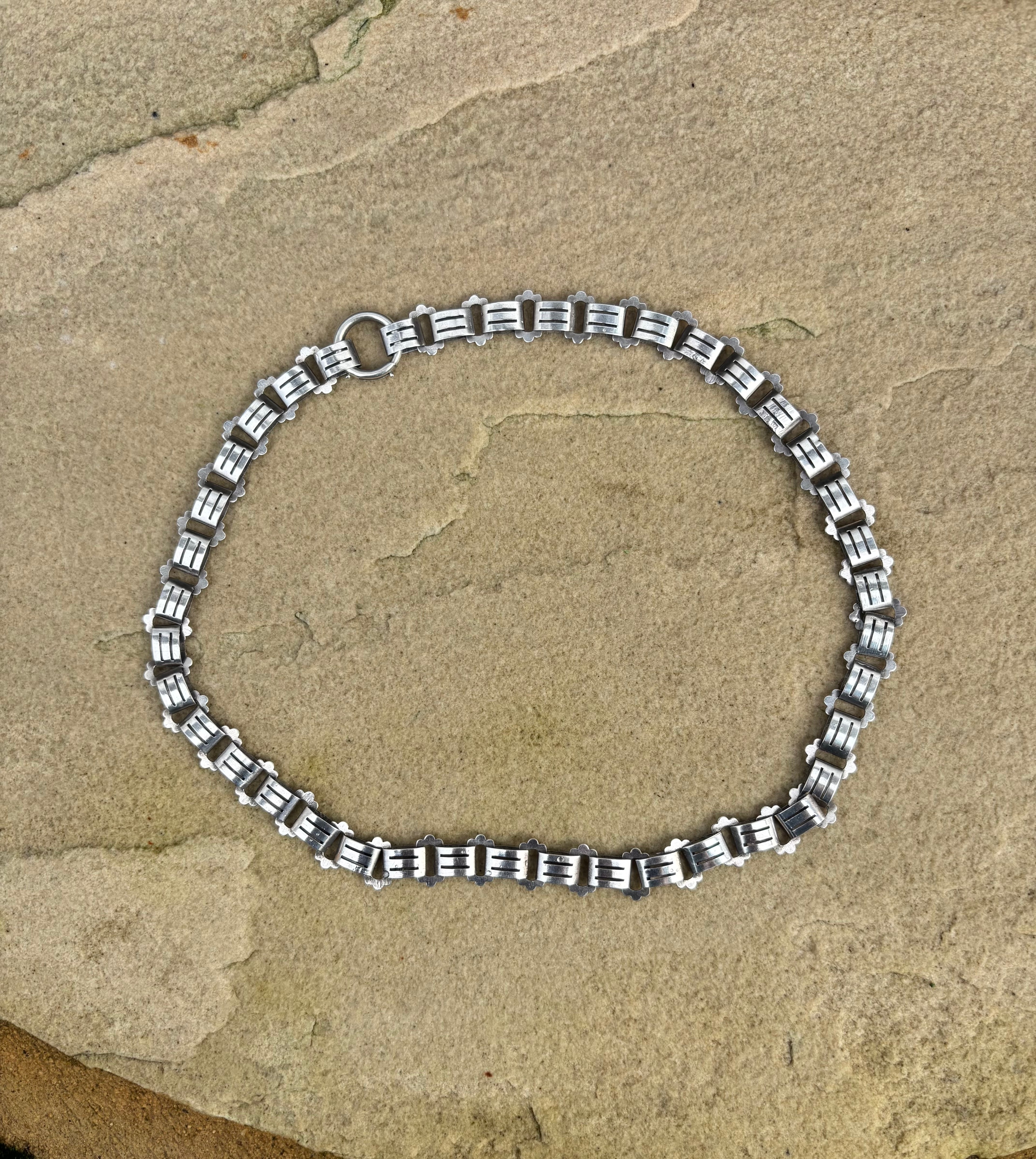 Gorgeous Antique Silver Book Chain Necklace