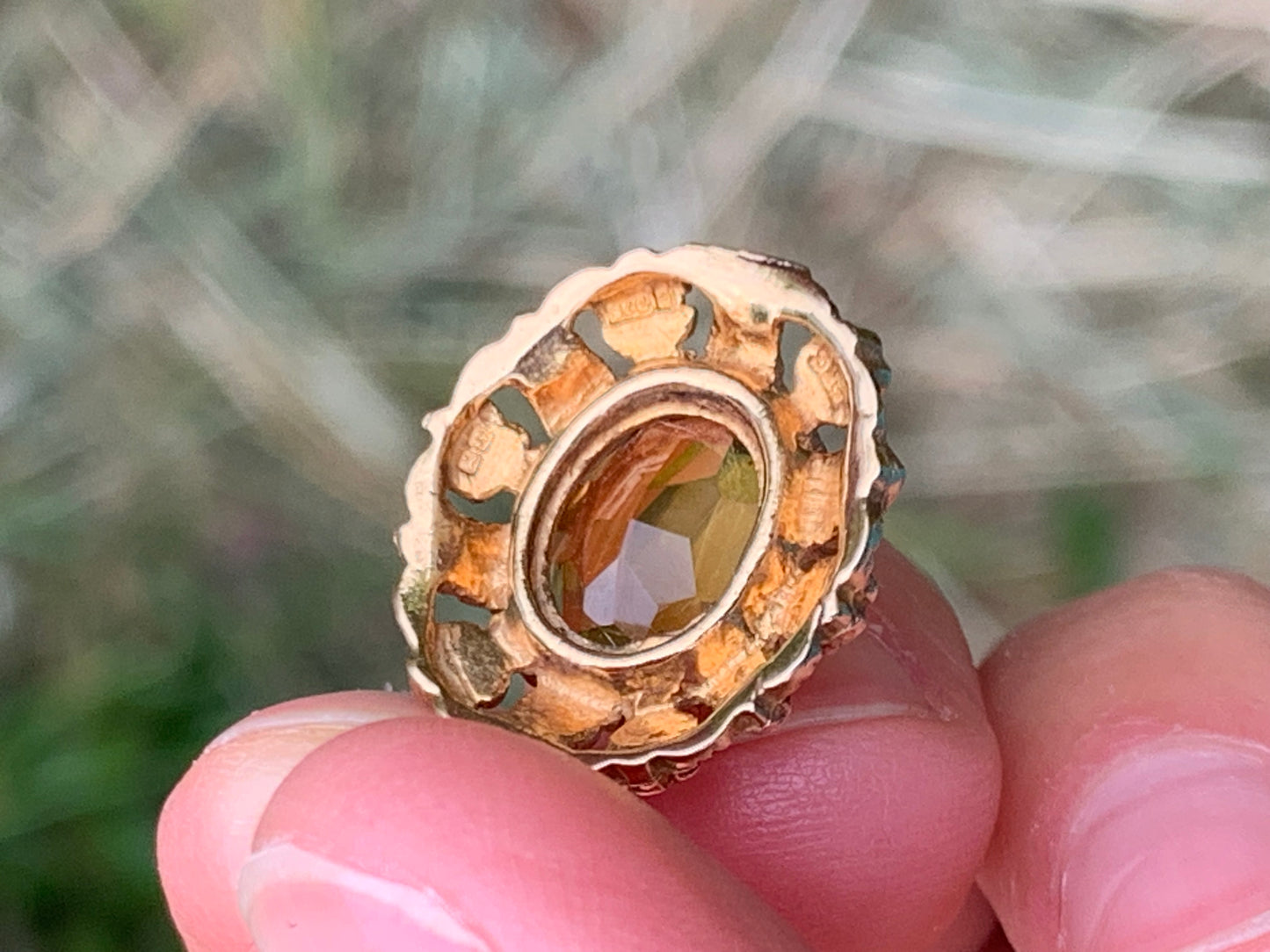 Rare Magnificent Extremely Intricate Quality Citrine set in 9ct Gold Pendant