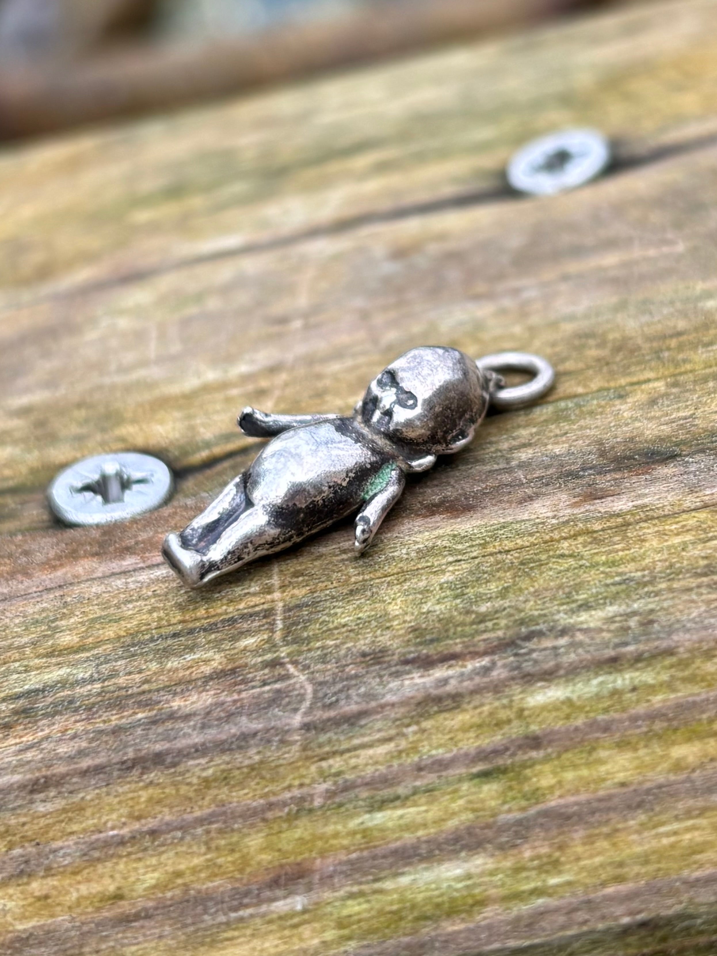 Antique Kewpie Fumsup Silver Charms