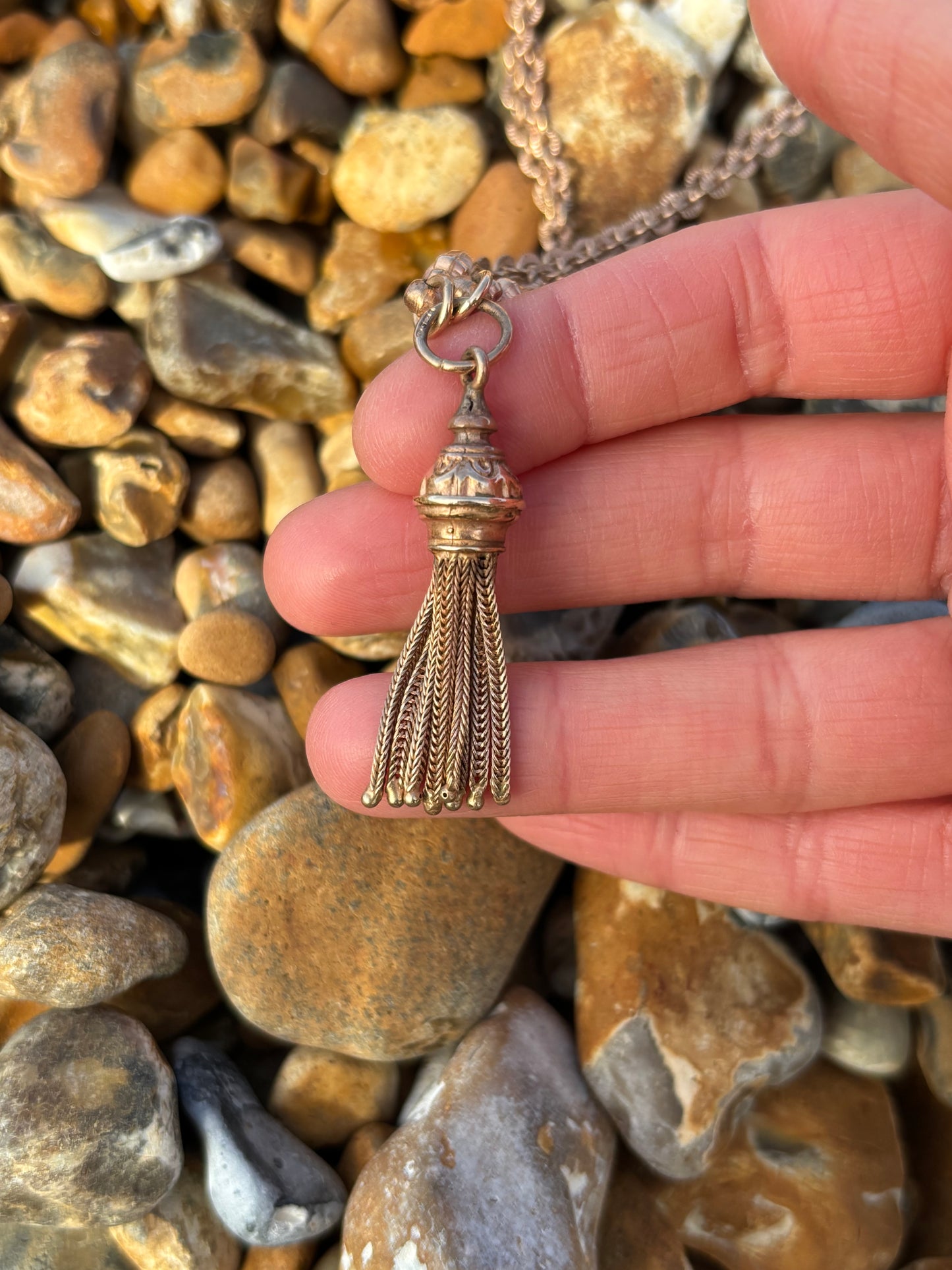 Rare Longuard Solid 9ct Gold Albertina Tassel Necklace