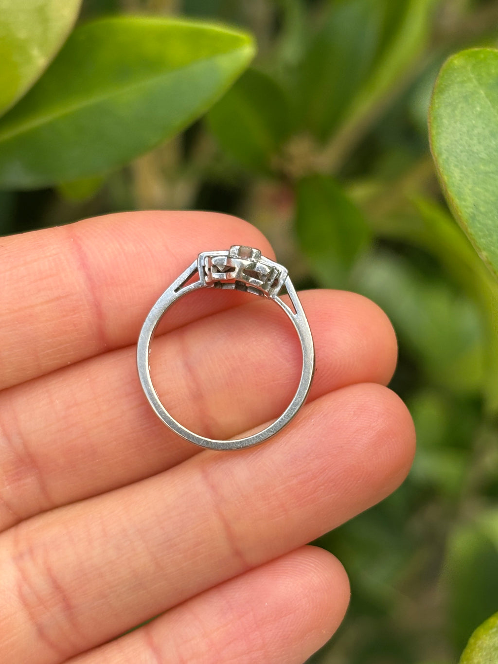 Vintage Platinum Diamond Cluster Ring