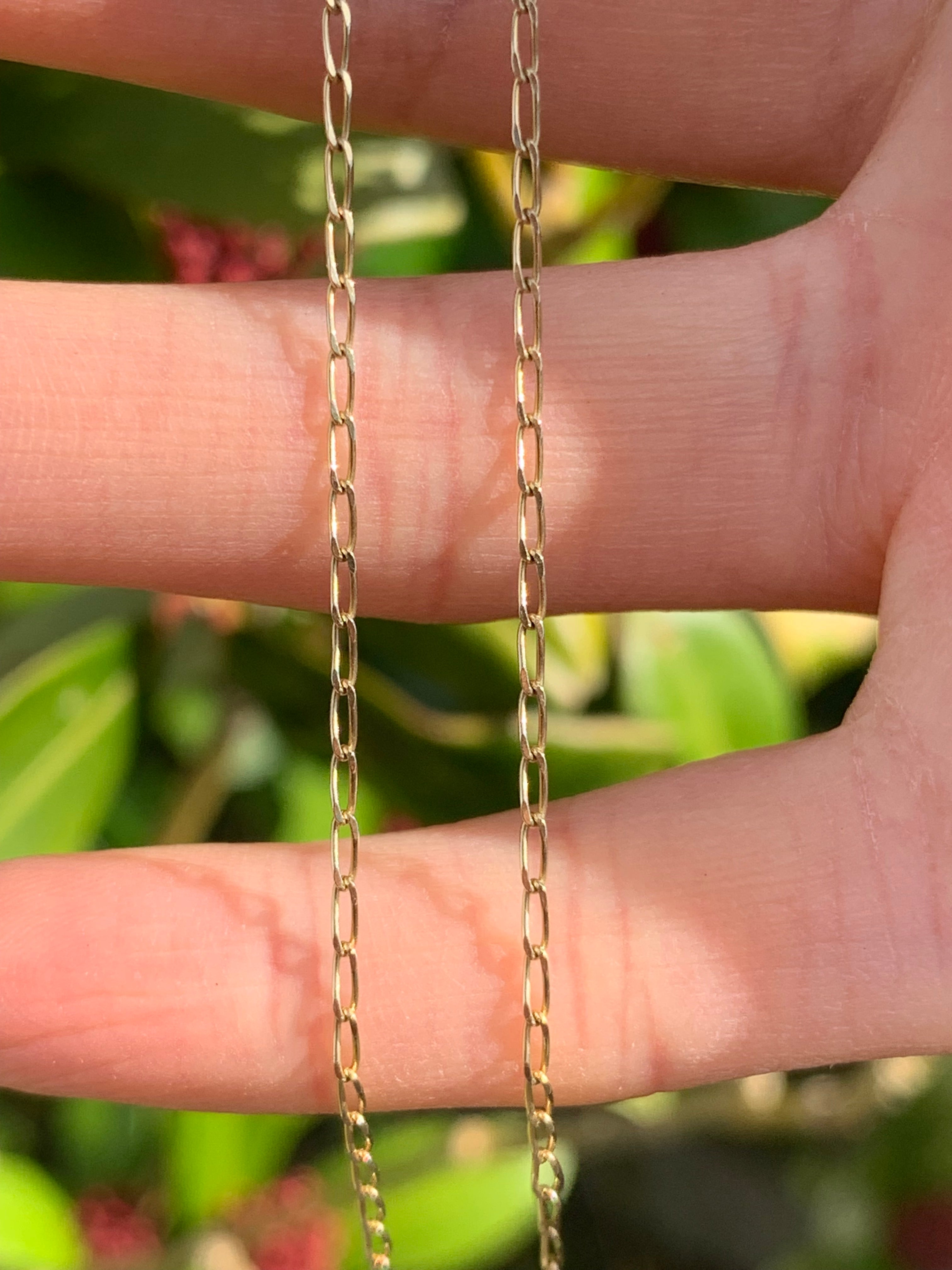 Vintage 9ct Gold Diamond & Chequer Cut Colour Change Flourite Pendant on a 14ct Gold Chain