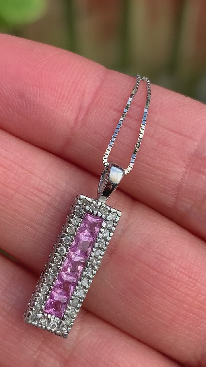 Vintage 1ct Ruby and Diamond set in 9ct White Gold