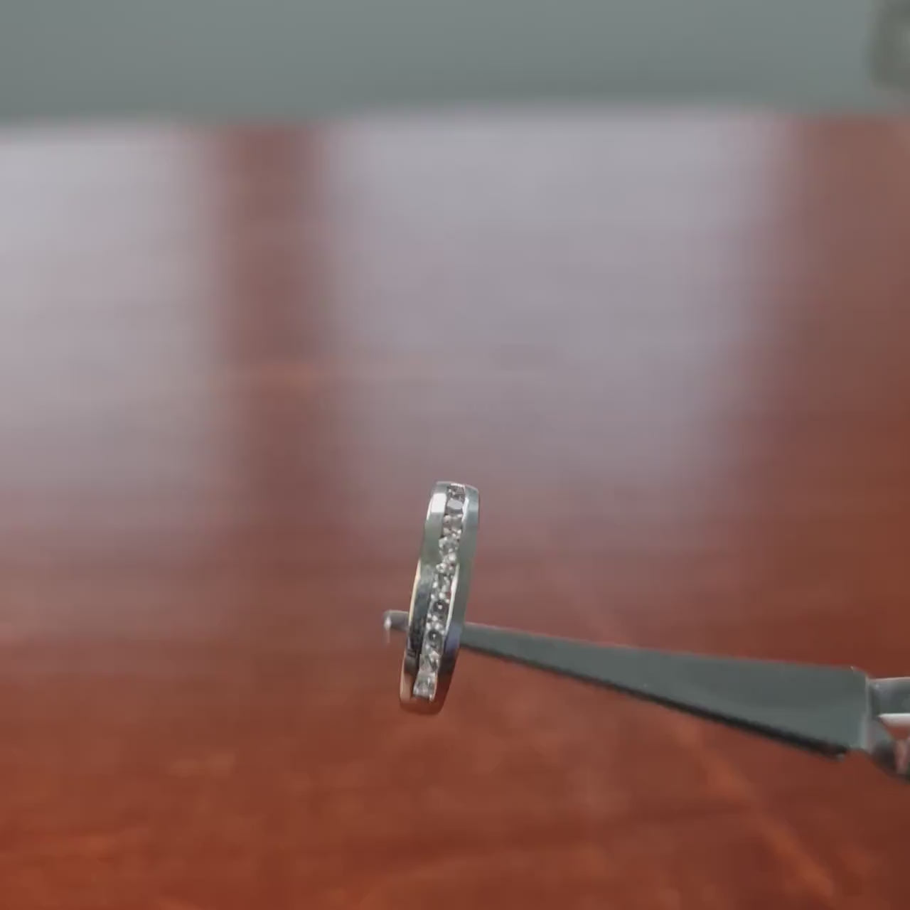 خاتم نصف الأبدية من الذهب الأبيض والألماس عيار 18 قيراط/ خاتم الزواج، خاتم الخطوبة، خاتم الذكرى السنوية، هدية عيد ميلاد لها، مقاس المملكة المتحدة J/US4 3/4