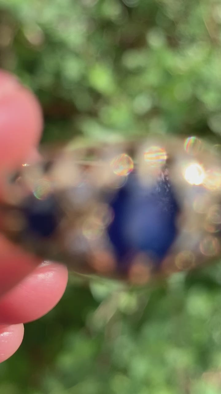 Vintage Sapphire & Diamond 18ct Gold Ring