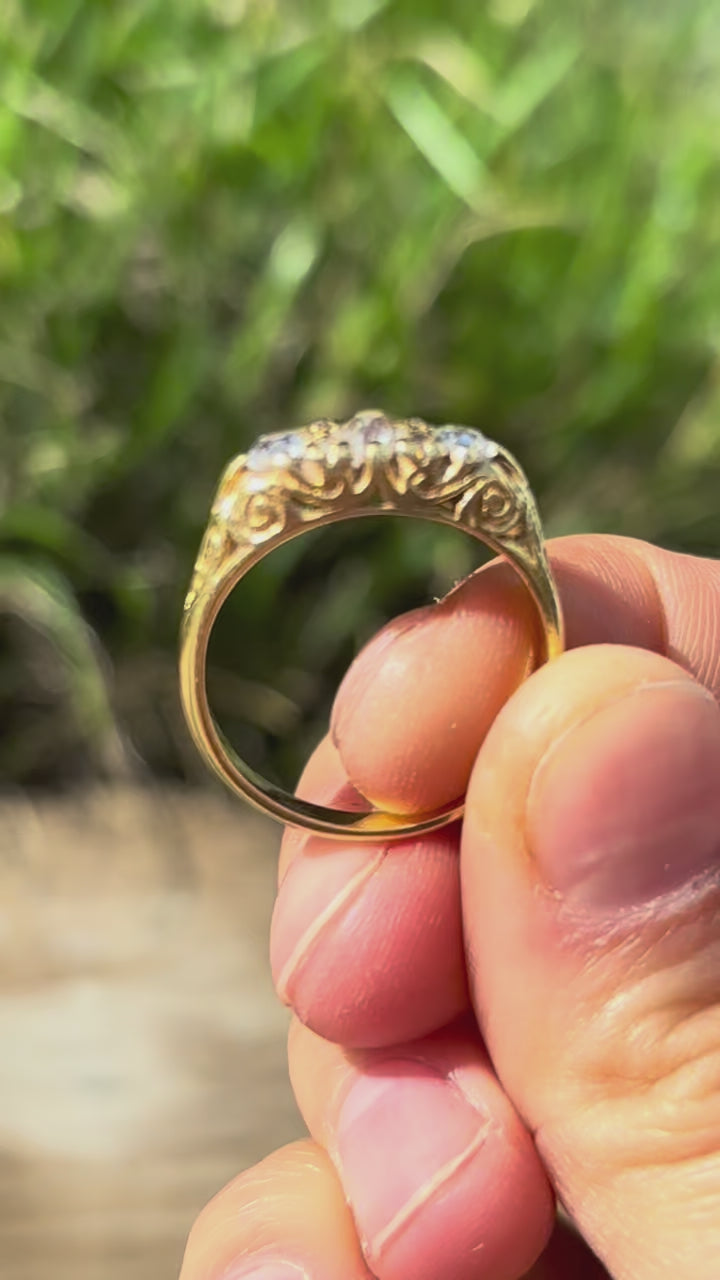 Vintage 1ct Diamond 18ct Gold Engagement Ring