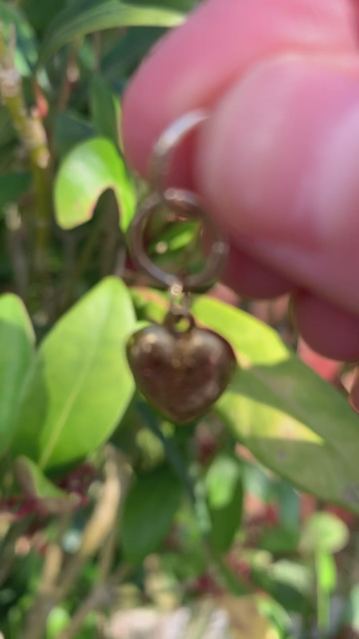 Sweet Vintage 9ct Gold Egraved Puffy Dainty Heart Charm